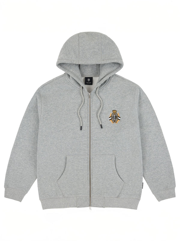 CORONA LAUREA ZIP HOOD | HEATHER GREY