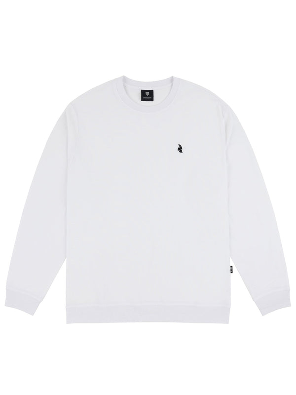 SOLID AF LONG SLEEVE CREW| WHITE