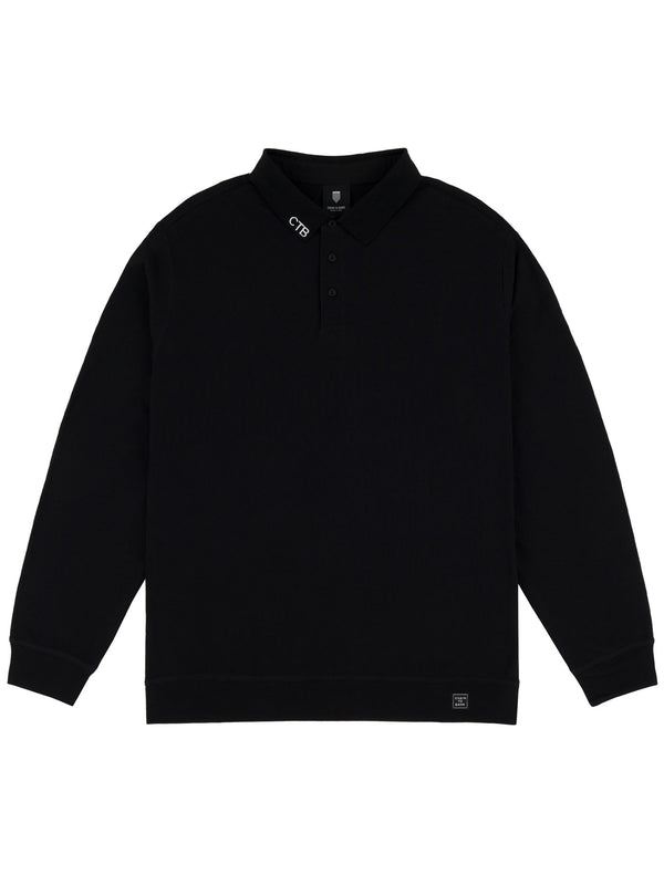 SOLID AF L/S POLO | BLACK