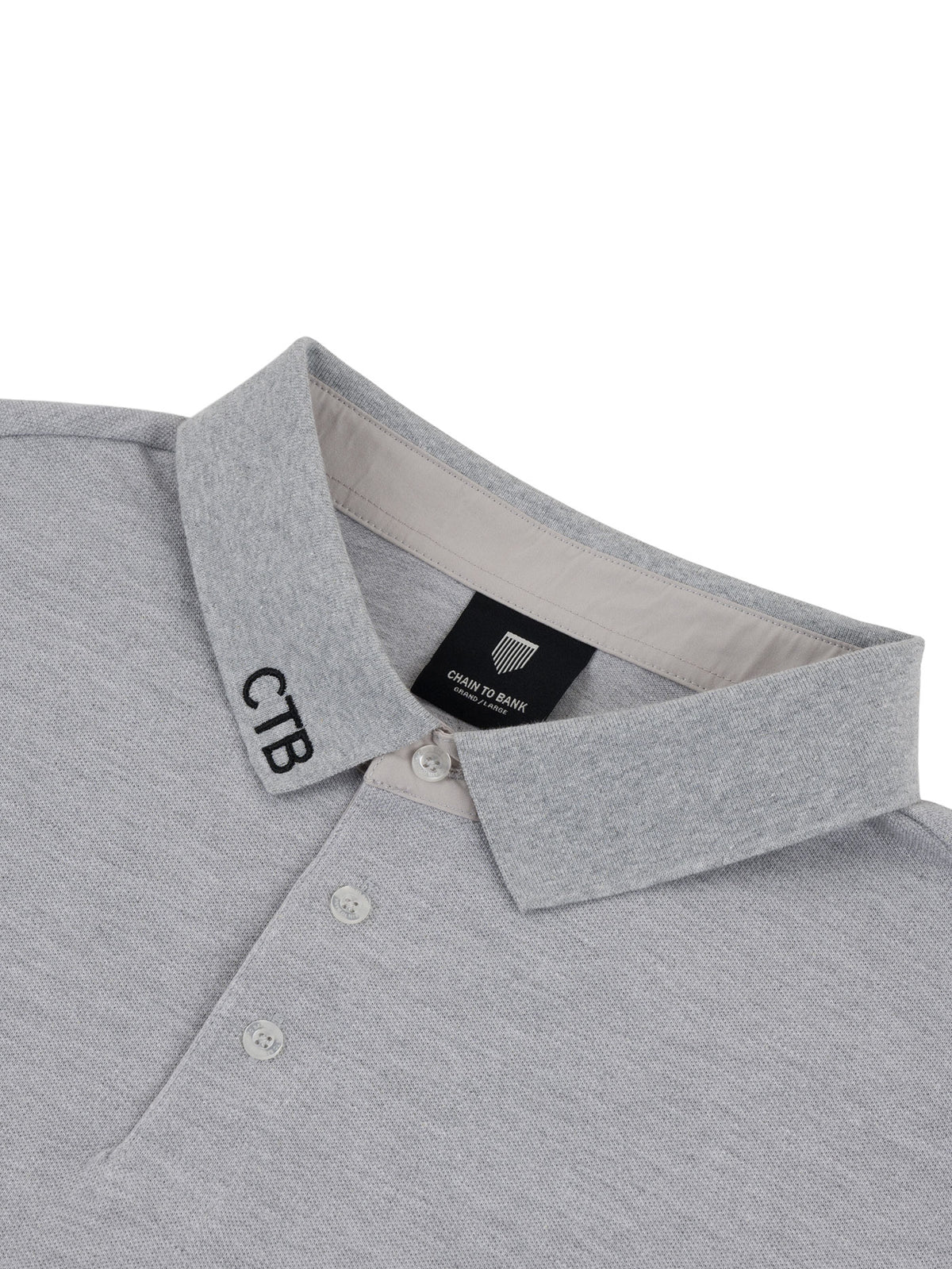 SOLID AF L/S POLO | HEATHER GREY