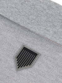 SOLID AF L/S POLO | HEATHER GREY