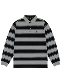 STRIFE STRIPE L/S POLO | BLACK