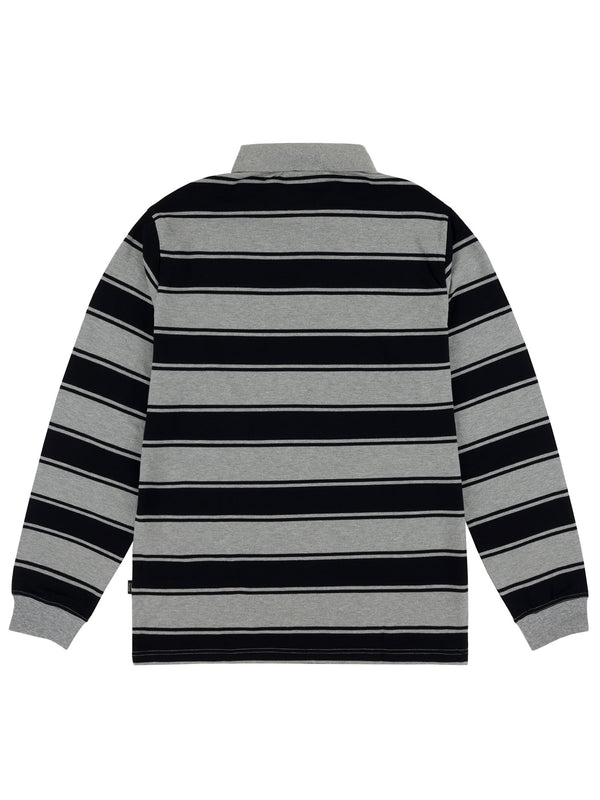 STRIFE STRIPE L/S POLO | BLACK