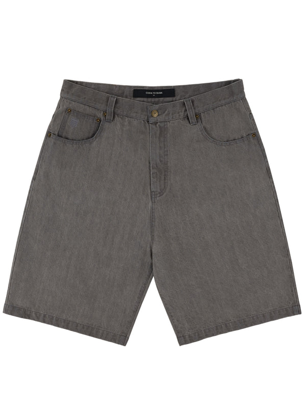 MILLIONS BAGGY FIT DENIM SHORT | FADED GREY DENIM