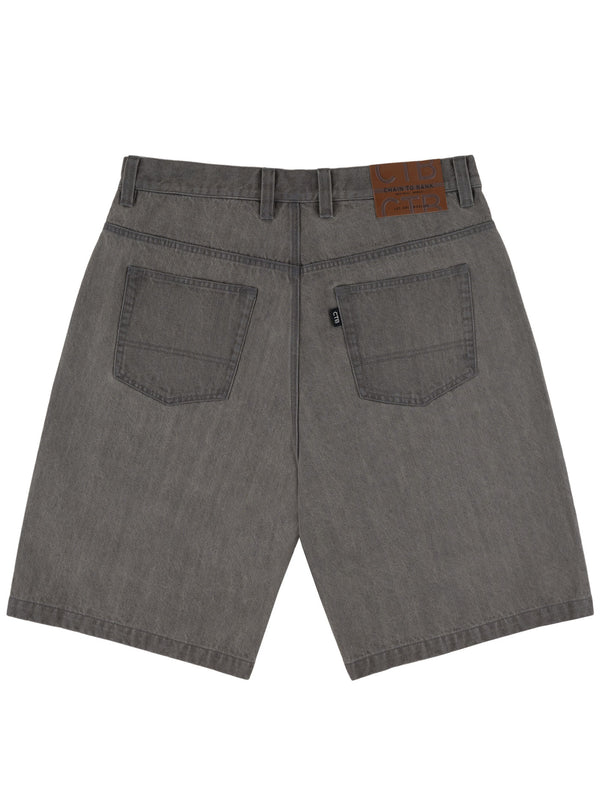 MILLIONS BAGGY FIT DENIM SHORT | FADED GREY DENIM