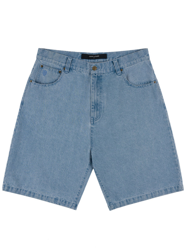 MILLIONS BAGGY FIT DENIM SHORT | WASHED FADED INDIGO