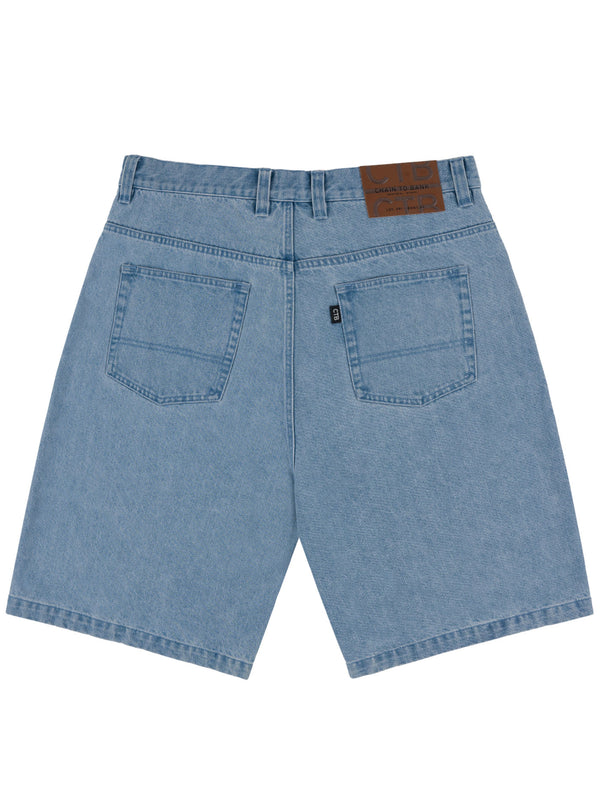 MILLIONS BAGGY FIT DENIM SHORT | WASHED FADED INDIGO