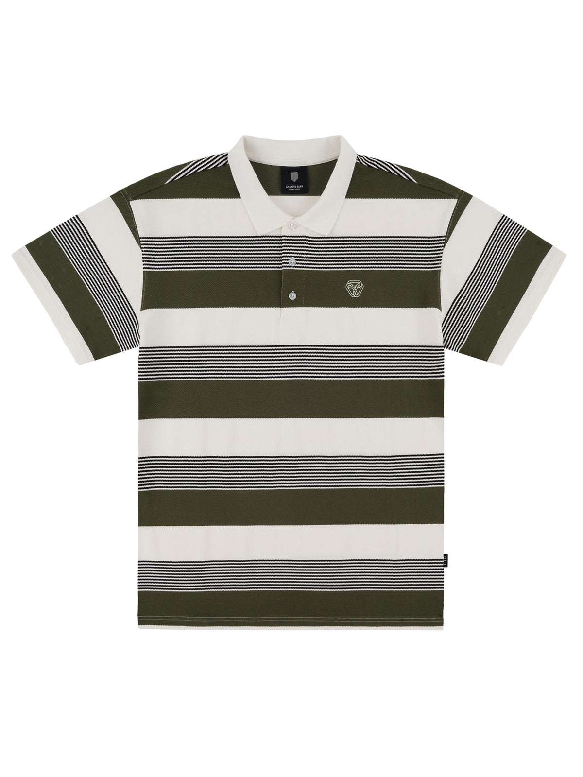 LIVING LARGE STRIPES S/S POLO | ARMY STRIPES
