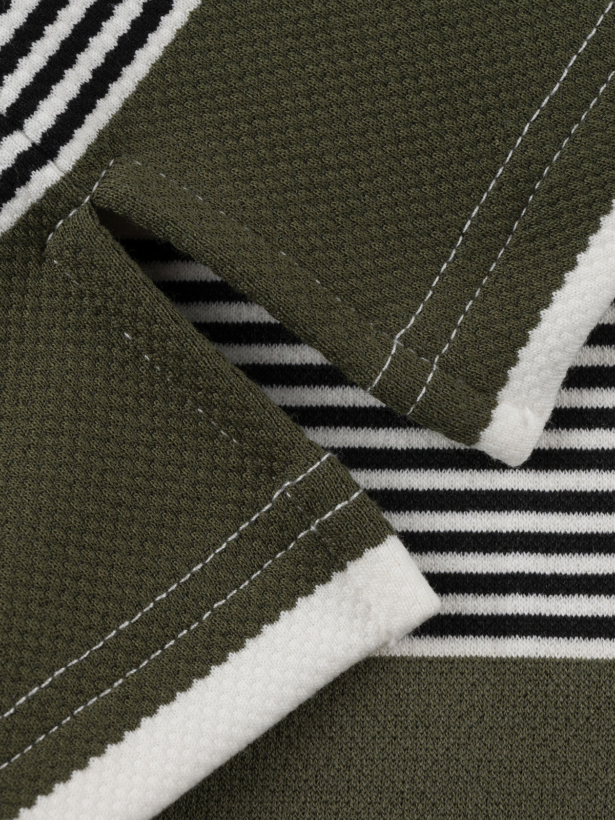 LIVING LARGE STRIPES S/S POLO | ARMY STRIPES