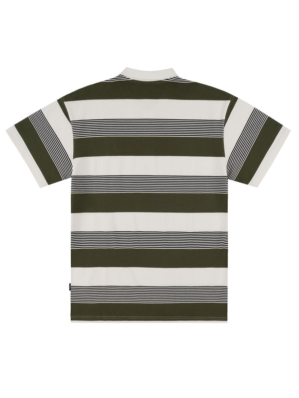 LIVING LARGE STRIPES S/S POLO | ARMY STRIPES