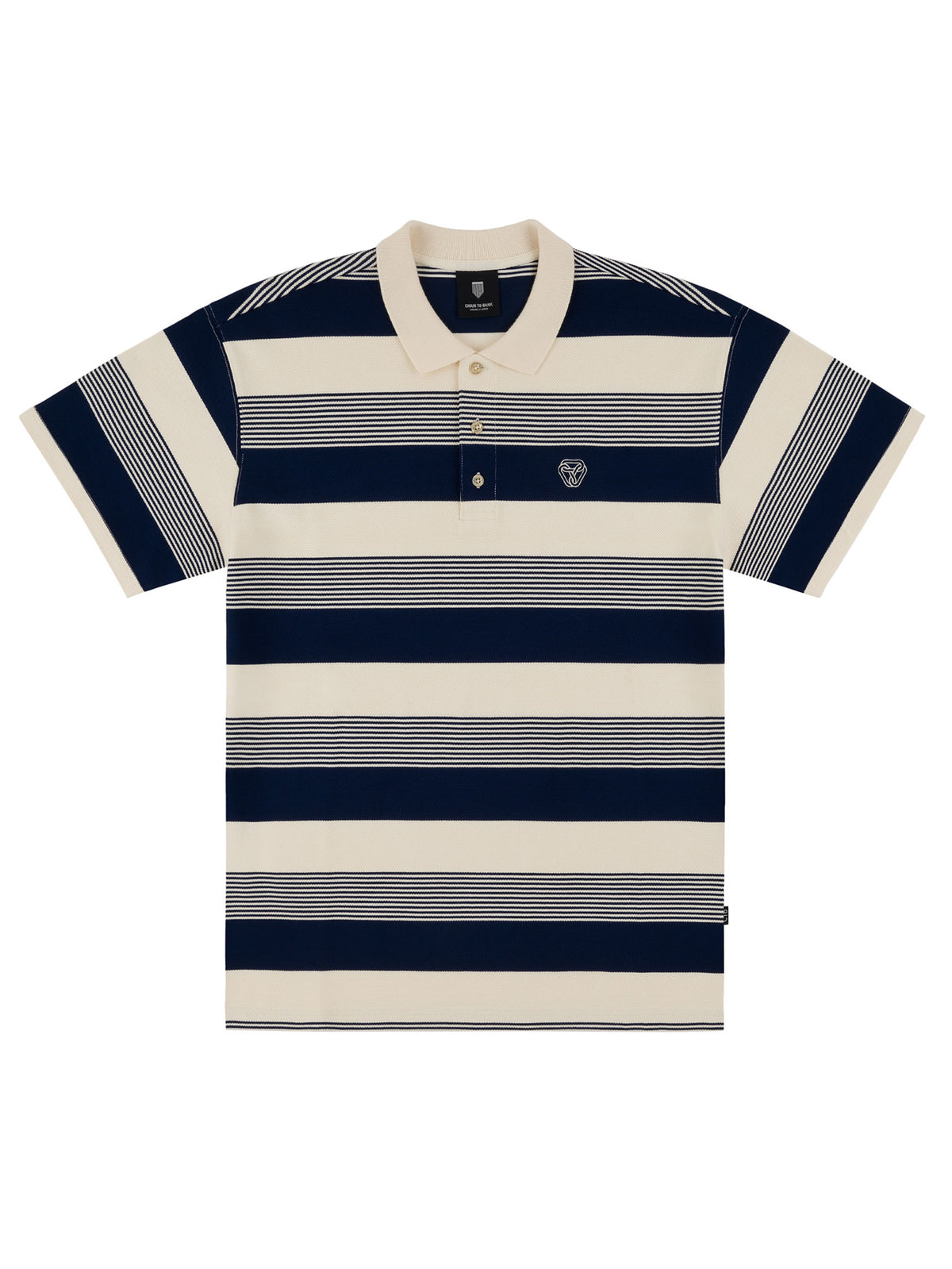 LIVING LARGE STRIPES S/S POLO | NAVY STRIPES
