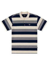 LIVING LARGE STRIPES S/S POLO | NAVY STRIPES