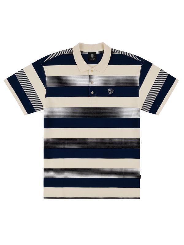 LIVING LARGE STRIPES S/S POLO | NAVY STRIPES