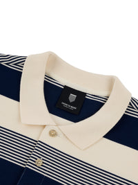LIVING LARGE STRIPES S/S POLO | NAVY STRIPES