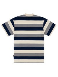 LIVING LARGE STRIPES S/S POLO | NAVY STRIPES