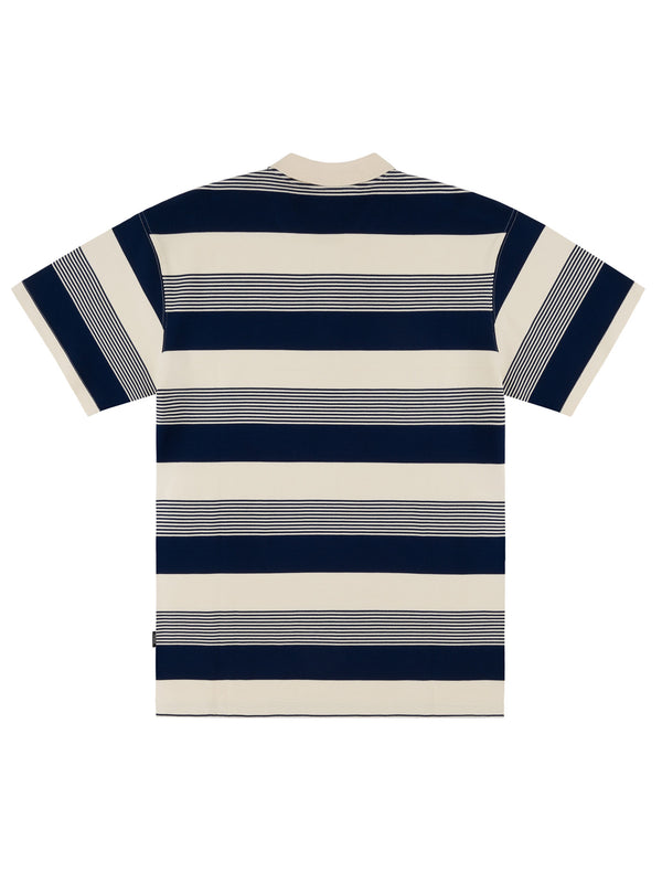 LIVING LARGE STRIPES S/S POLO | NAVY STRIPES