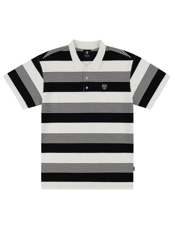 LIVING LARGE STRIPES S/S POLO | BLACK STRIPES