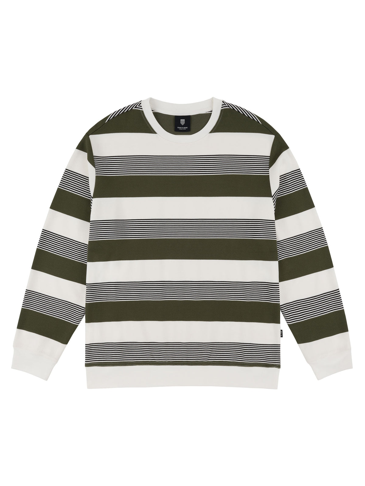 LIVING LARGE STRIPES L/S CREW | ARMY STRIPES