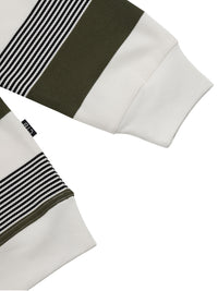 LIVING LARGE STRIPES L/S CREW | ARMY STRIPES