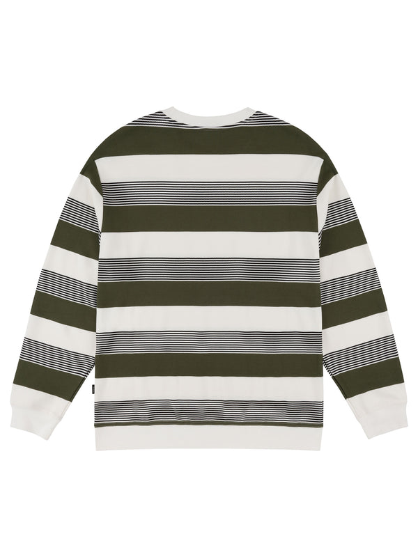 LIVING LARGE STRIPES L/S CREW | ARMY STRIPES