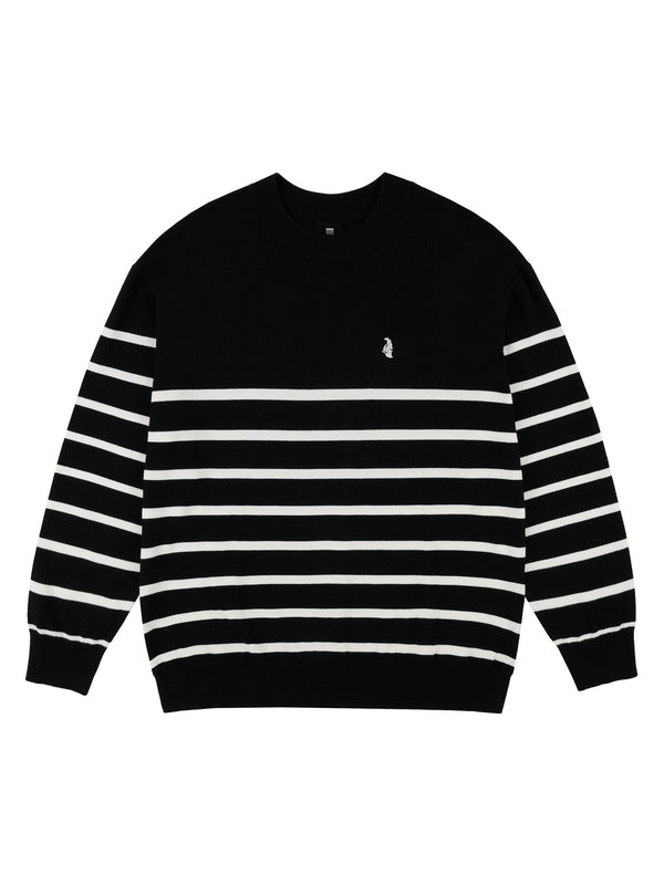 JACQUES COUSTEAU STRIPE SWEATER | BLACK
