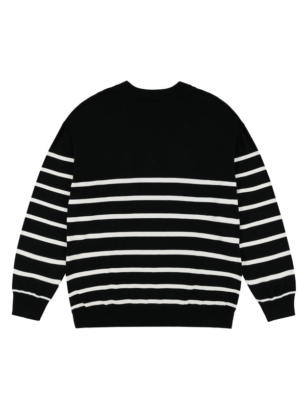 JACQUES COUSTEAU STRIPE SWEATER | BLACK
