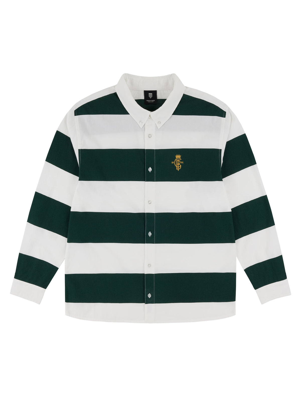 FOUR BARS BUTTON UP | GREEN/WHITE