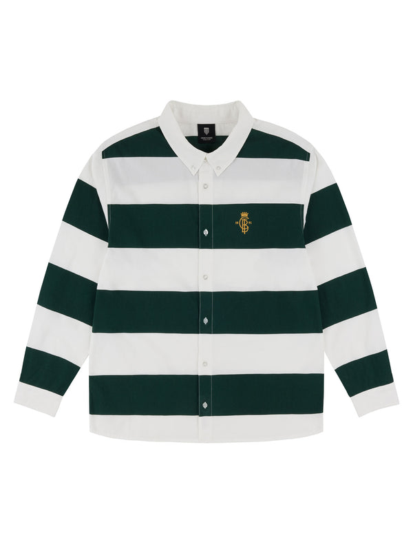 FOUR BARS BUTTON UP | GREEN/WHITE