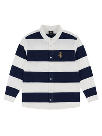FOUR BARS BUTTON UP | NAVY/WHITE