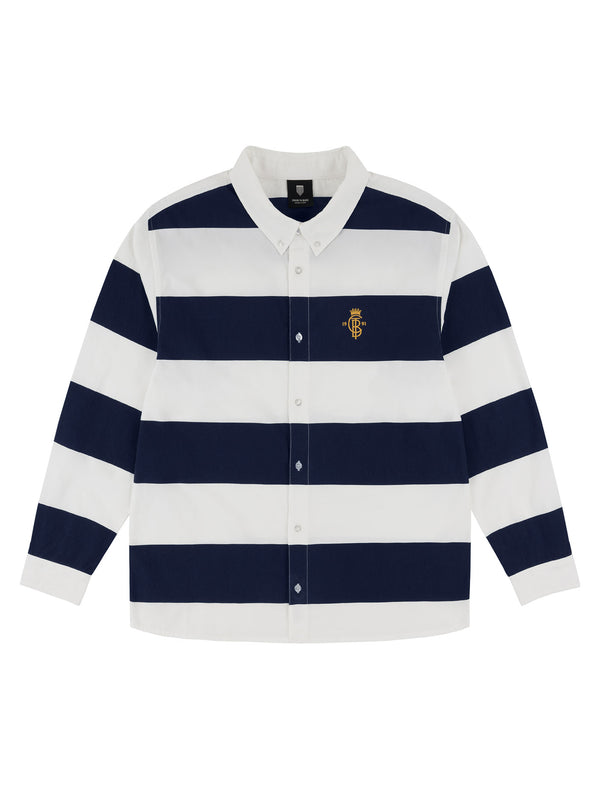 FOUR BARS BUTTON UP | NAVY/WHITE