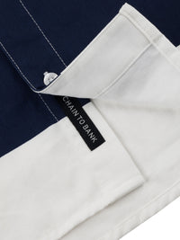 FOUR BARS BUTTON UP | NAVY/WHITE