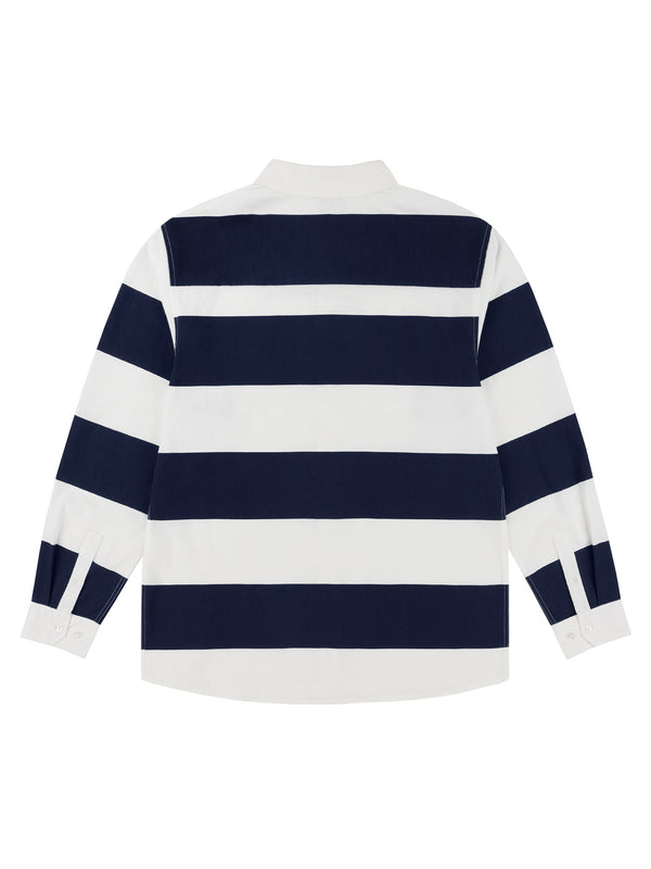 FOUR BARS BUTTON UP | NAVY/WHITE